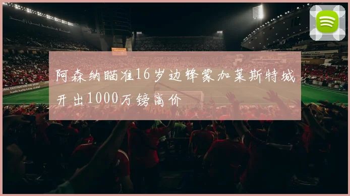 阿森纳瞄准16岁边锋蒙加莱斯特城开出1000万镑高价